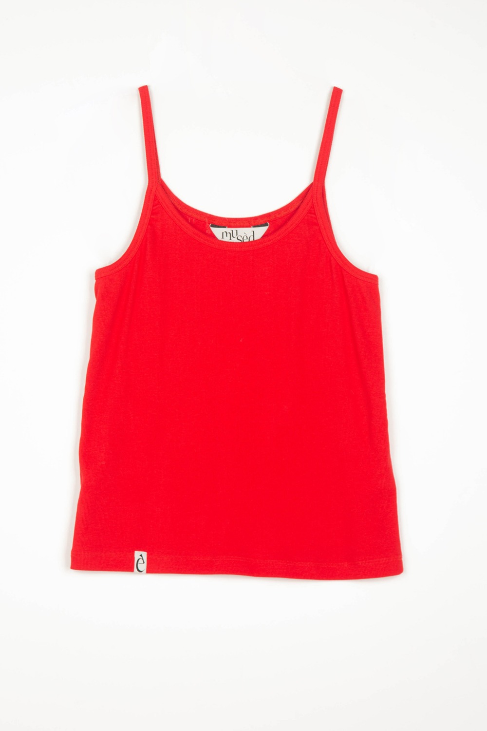 (24SS) MUSED RIBBED SLEEVELESS TOP RED