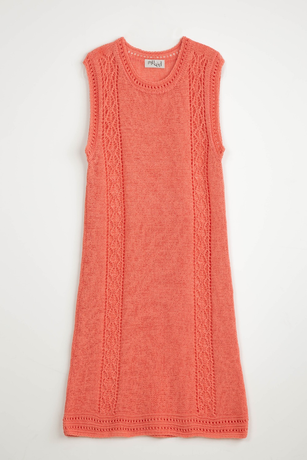 (24SS) MUSED CORD LACE DRESS PEACH